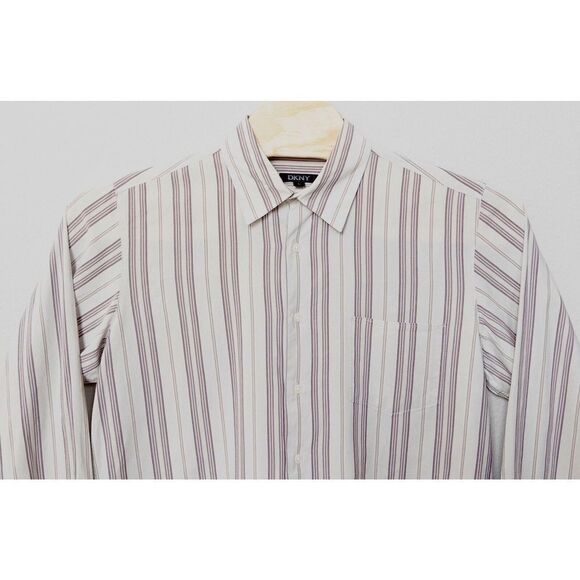 Vintage 1990’s DKNY Button Down Dress Shirt. 45% Viscose‎ Material. Large - Picture 1 of 8